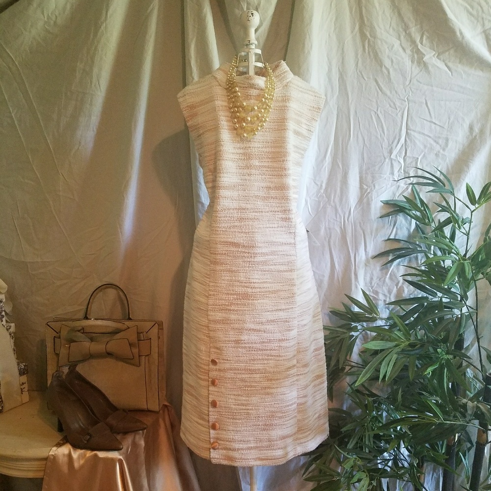 👠NWT Fits like a 12! Sharagano sheath tweed dress